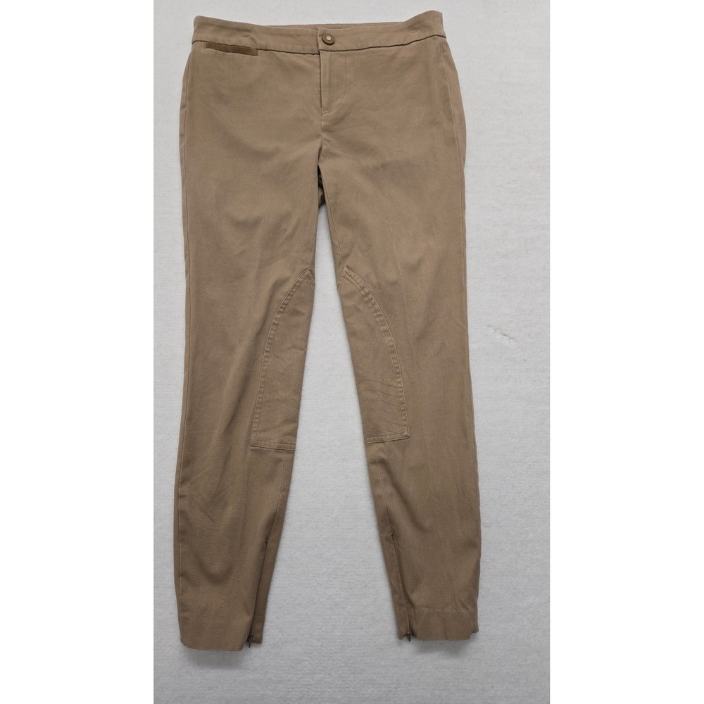 Lauren Ralph Lauren Petite 2P Tan Equestrian Riding‎ Pants Stretch Zip Ankle